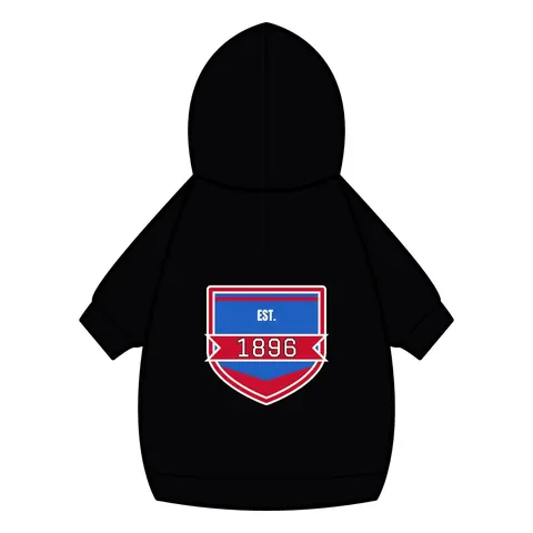 SC State 1896 Garnet & Blue Pet Hoodie — back_dtf view