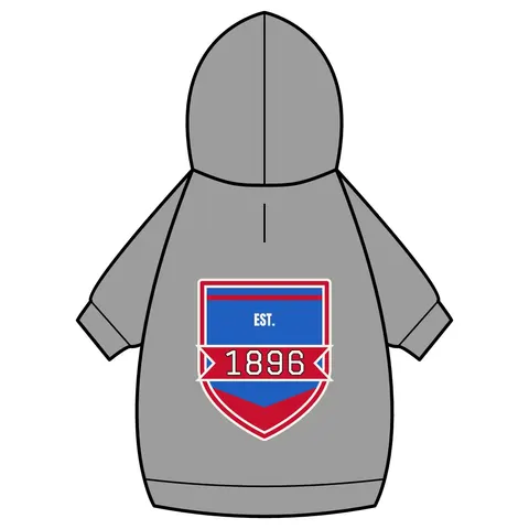 SC State 1896 Garnet & Blue Pet Hoodie — back_dtf view