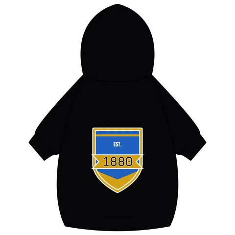Southern 1880 Blue & Gold Block Pet Hoodie — back_dtf view