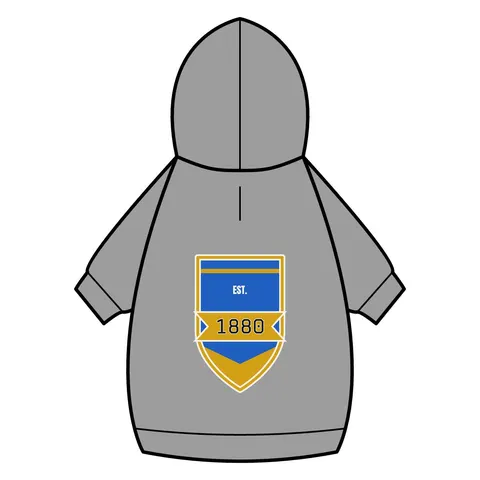 Southern 1880 Blue & Gold Block Pet Hoodie — back_dtf view