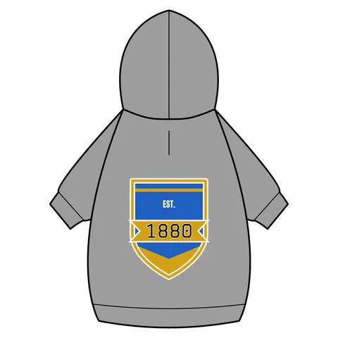 Southern 1880 Blue & Gold Block Pet Hoodie — back_dtf view