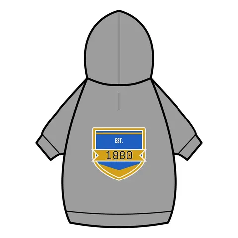 Southern 1880 Blue & Gold Block Pet Hoodie — back_dtf view