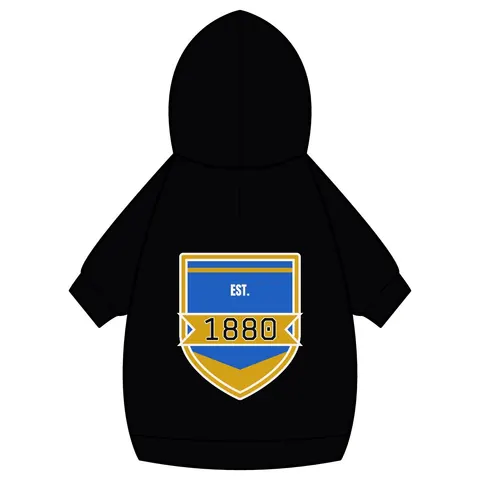 Southern 1880 Blue & Gold Block Pet Hoodie — back_dtf view