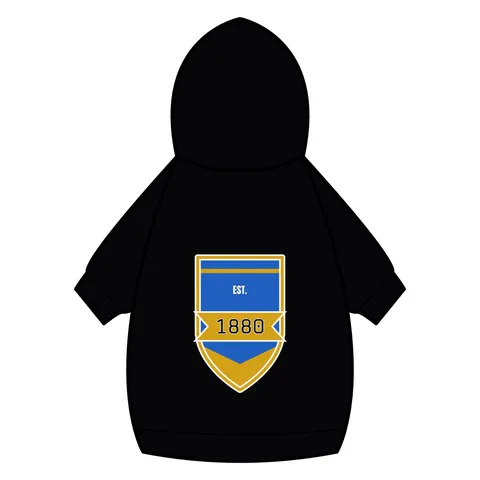 Southern 1880 Blue & Gold Block Pet Hoodie — back_dtf view
