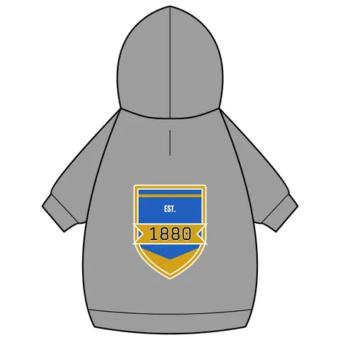 Southern 1880 Blue & Gold Block Pet Hoodie — back_dtf view