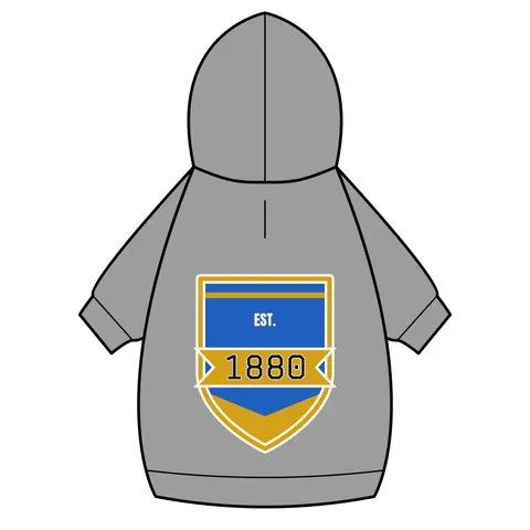 Southern 1880 Blue & Gold Block Pet Hoodie — back_dtf view