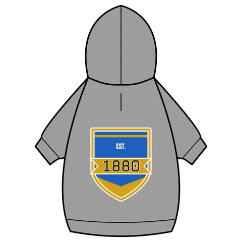 Southern 1880 Blue & Gold Block Pet Hoodie — back_dtf view