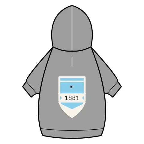 Spelman 1881 Sky Blue Elegance Pet Hoodie — back_dtf view