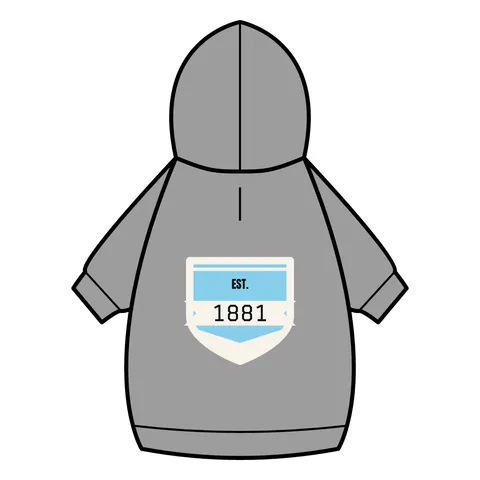 Spelman 1881 Sky Blue Elegance Pet Hoodie — back_dtf view