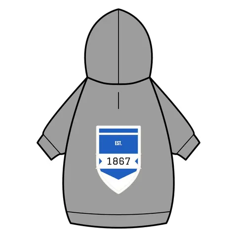 Saint Augustine's 1867 Blue & White Pet Hoodie — back_dtf view