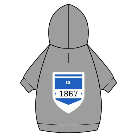 Saint Augustine's 1867 Blue & White Pet Hoodie — back_dtf view