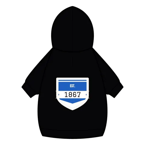 Saint Augustine's 1867 Blue & White Pet Hoodie — back_dtf view