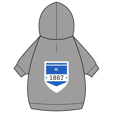 Saint Augustine's 1867 Blue & White Pet Hoodie — back_dtf view