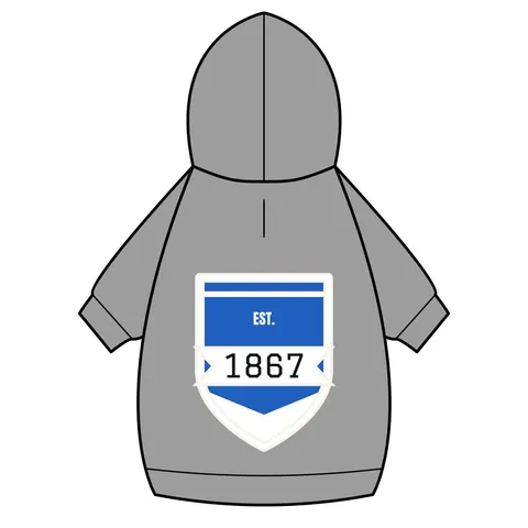 Saint Augustine's 1867 Blue & White Pet Hoodie — back_dtf view