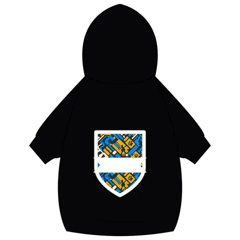 Streetwear Black/White Stencil Pet Hoodie — back_dtf view