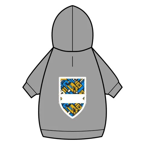 Streetwear Black/White Stencil Pet Hoodie — back_dtf view