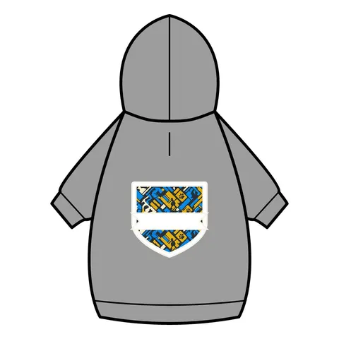 Streetwear Black/White Stencil Pet Hoodie — back_dtf view