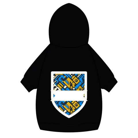 Streetwear Black/White Stencil Pet Hoodie — back_dtf view