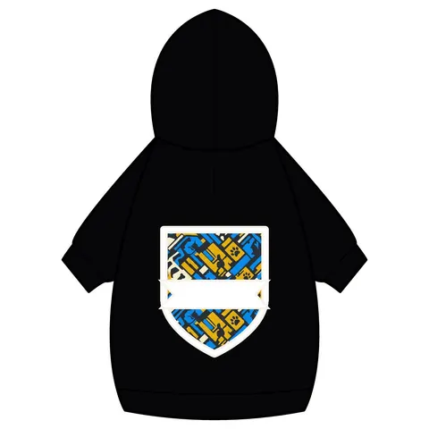 Streetwear Black/White Stencil Pet Hoodie — back_dtf view