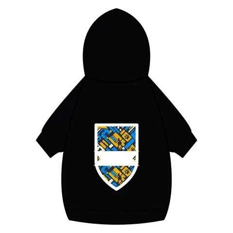 Streetwear Black/White Stencil Pet Hoodie — back_dtf view