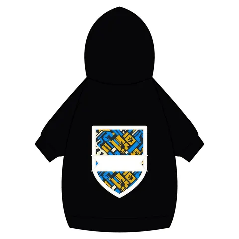 Streetwear Black/White Stencil Pet Hoodie — back_dtf view