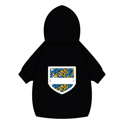 Streetwear Black/White Stencil Pet Hoodie — back_dtf view