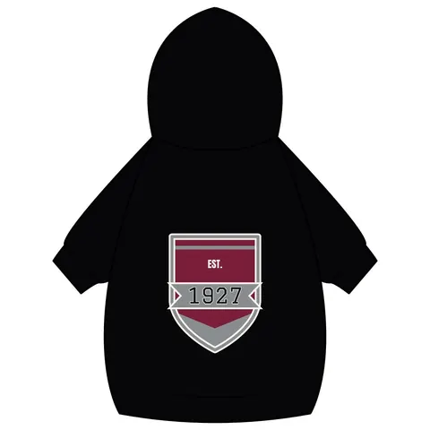 Texas Southern 1927 Maroon & Grey Pet Hoodie — back_dtf view