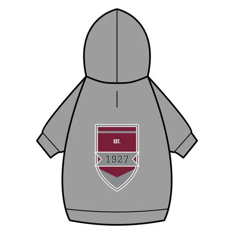 Texas Southern 1927 Maroon & Grey Pet Hoodie — back_dtf view