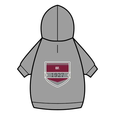 Texas Southern 1927 Maroon & Grey Pet Hoodie — back_dtf view