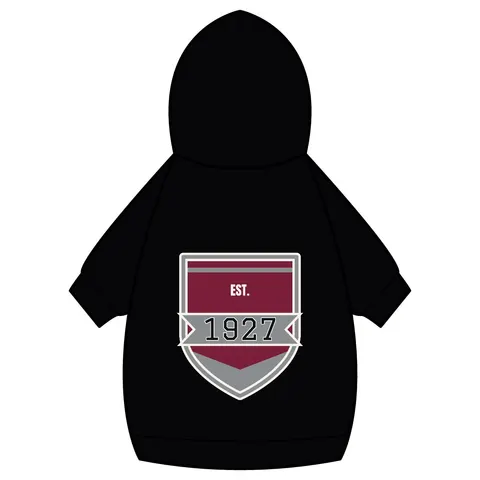 Texas Southern 1927 Maroon & Grey Pet Hoodie — back_dtf view