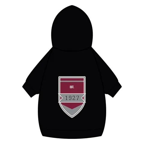 Texas Southern 1927 Maroon & Grey Pet Hoodie — back_dtf view