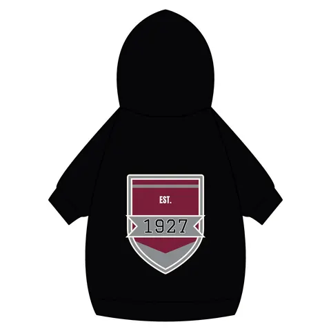 Texas Southern 1927 Maroon & Grey Pet Hoodie — back_dtf view