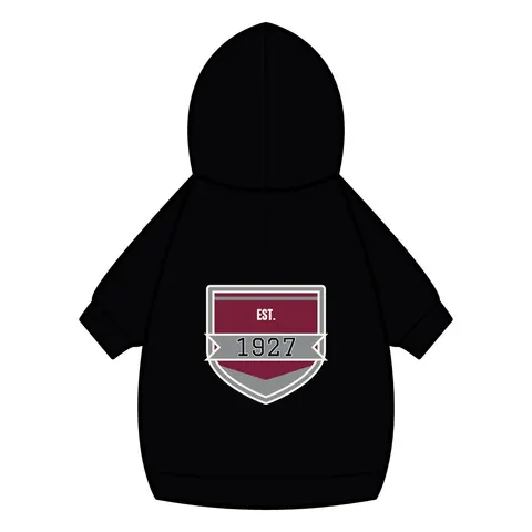 Texas Southern 1927 Maroon & Grey Pet Hoodie — back_dtf view