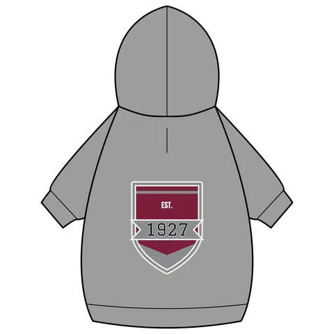 Texas Southern 1927 Maroon & Grey Pet Hoodie — back_dtf view