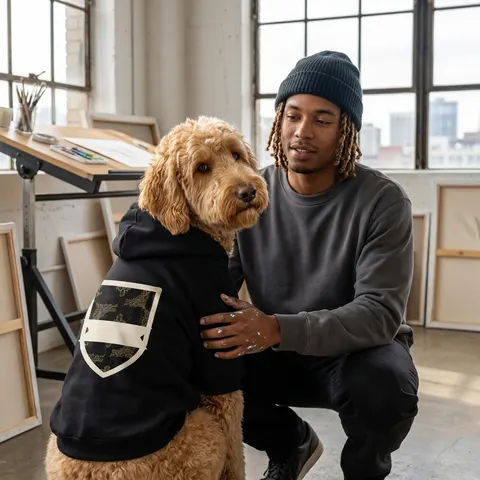 Trap Renaissance Gold Frame Pet Hoodie