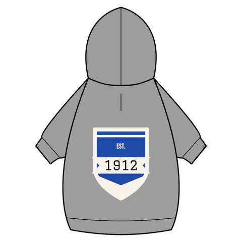 Tennessee State 1912 Royal Pattern Pet Hoodie — back_dtf view