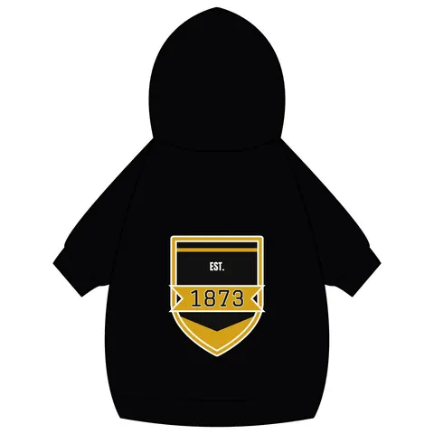 UAPB 1873 Black & Gold Arc Pattern Pet Hoodie — back_dtf view
