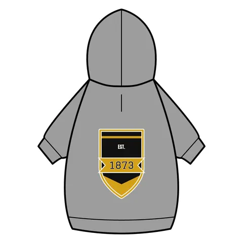 UAPB 1873 Black & Gold Arc Pattern Pet Hoodie — back_dtf view