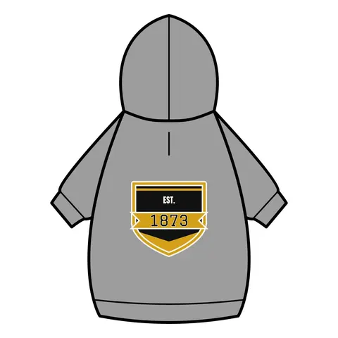 UAPB 1873 Black & Gold Arc Pattern Pet Hoodie — back_dtf view