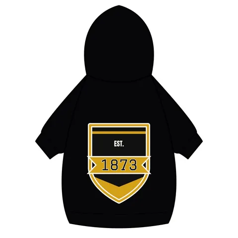 UAPB 1873 Black & Gold Arc Pattern Pet Hoodie — back_dtf view