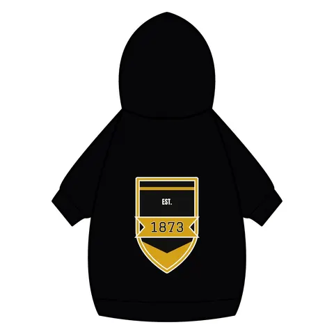 UAPB 1873 Black & Gold Arc Pattern Pet Hoodie — back_dtf view