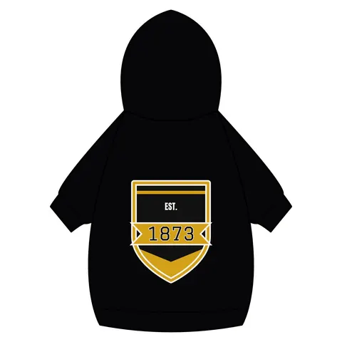 UAPB 1873 Black & Gold Arc Pattern Pet Hoodie — back_dtf view