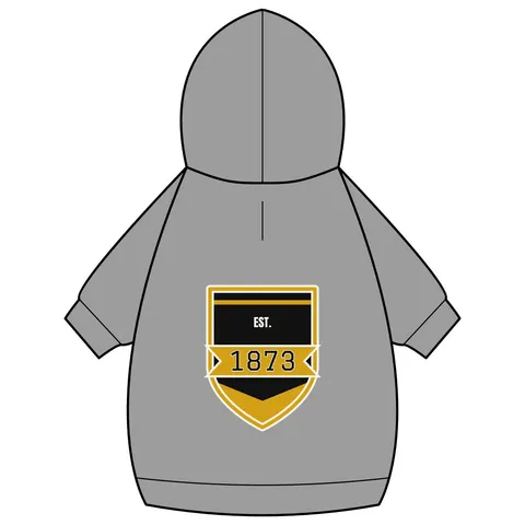 UAPB 1873 Black & Gold Arc Pattern Pet Hoodie — back_dtf view