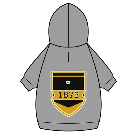 UAPB 1873 Black & Gold Arc Pattern Pet Hoodie — back_dtf view