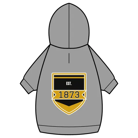 UAPB 1873 Black & Gold Arc Pattern Pet Hoodie — back_dtf view