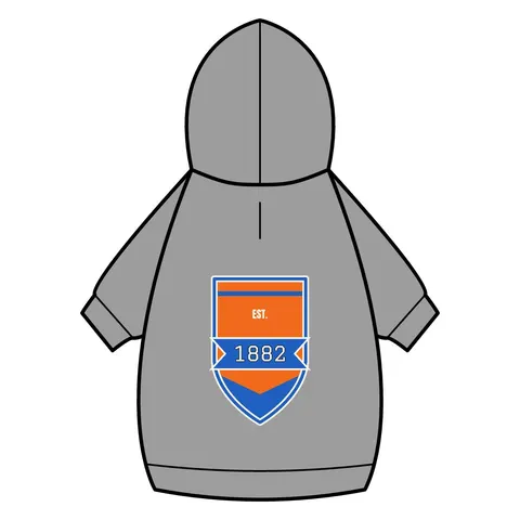 Virginia State 1882 Orange & Blue Pet Hoodie — back_dtf view