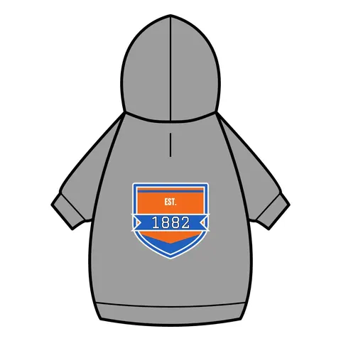 Virginia State 1882 Orange & Blue Pet Hoodie — back_dtf view
