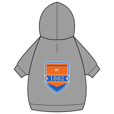 Virginia State 1882 Orange & Blue Pet Hoodie — back_dtf view