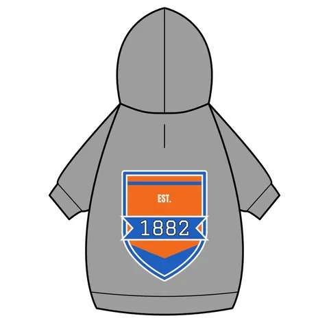 Virginia State 1882 Orange & Blue Pet Hoodie — back_dtf view