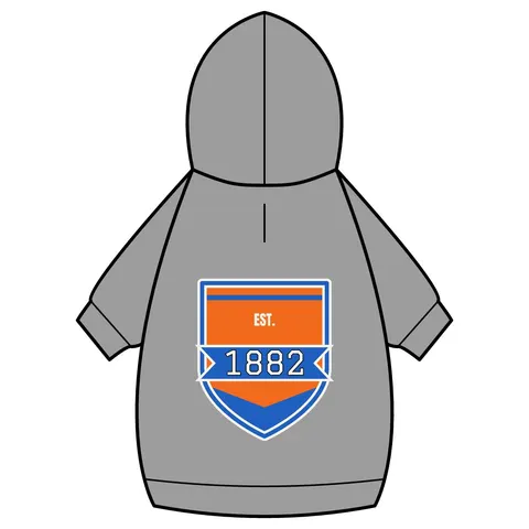 Virginia State 1882 Orange & Blue Pet Hoodie — back_dtf view